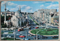 İSTANBUL AKSARAY MEYDANI VE ATATÜRK BULVARI KARTPOSTAL ARKASI YAZILI