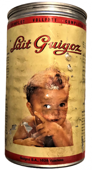 BEBEK MAMASI LAİT GUİGOZ 1980 Lİ YILLARIN ALUMİNYÜM KAPAKLI KUTU SWİTZERLAND İMALATI BOŞ KAB ORJİNAL ÖLCU KAŞIKLI