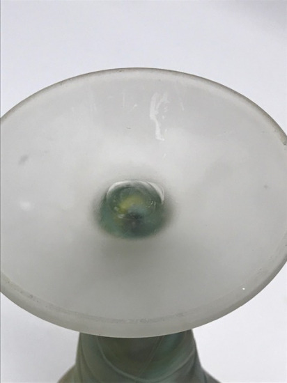 BUZLU SARI YEŞİL TONLARDA MURANO EL İŞCİLİKLİ KOPARMA BURGU VAZO