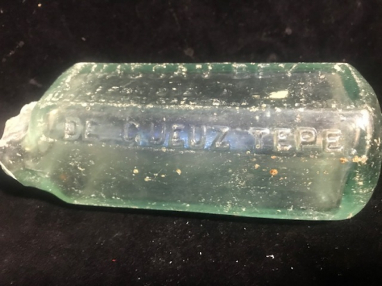 HASSAN BEY GAZOZ ŞİŞESİ FRANSIZCA VE OSMANLICA YAZILI DİBİNDE AY YILDIZ