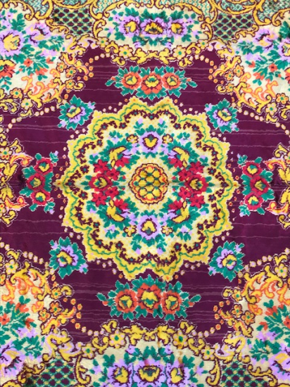 KADİFE FLOŞ MASA ÖRTÜSÜ EL TEZGAHLARINDA DOKUNUR 50 Lİ YILLAR