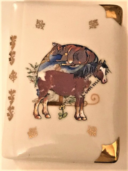 LİMOGES KAPAKLI PORSELEN MUCEVHER KUTUSU FIRANSIZ 1960