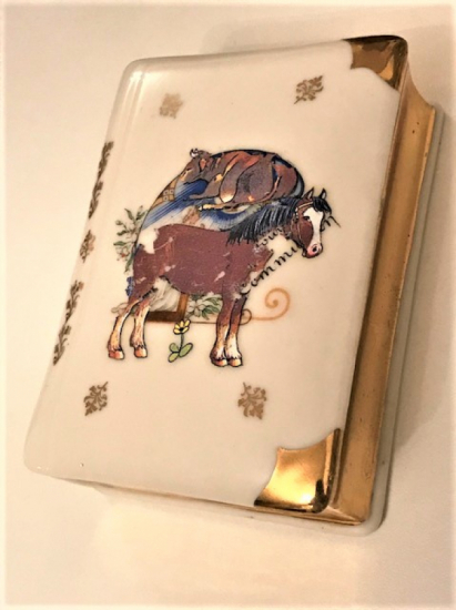 LİMOGES KAPAKLI PORSELEN MUCEVHER KUTUSU FIRANSIZ 1960