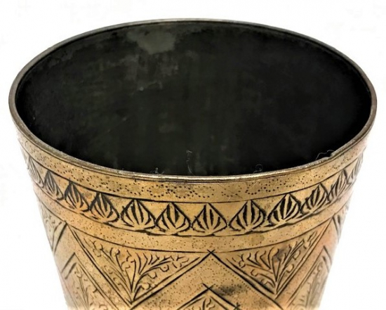 OSMANLI PİRİNC ÜZERİ KALEM İŞÇİLİKLİ SU BARDAGI