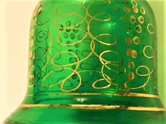 ZENNE BOY YESİL CAM NARGİLE ŞİŞESİ ALTIN YALDIZ EL CEKME