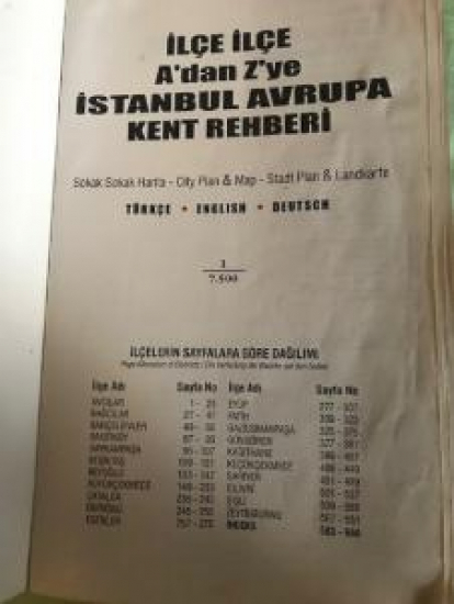 AVRUPA YAKASI İSTANBUL EUROPEAN SİDE/DİE EUROPAİSCHE İLÇE İLÇE KENT REHBERİ A'DAN