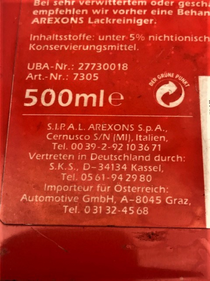 EREXONS POLİSH & WAX TENEKE KAPAKLI KUTUSUNDA OTO CILASI 500 GR ORJİNAL DOLU PASTA