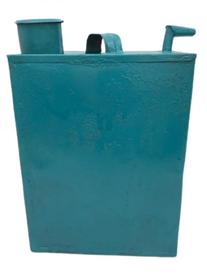 KAPAKLI TENEKE 5 LİTRELİK AGIZLI KULPLU MAVİ RENKDE SIVI TAŞIMA KABI