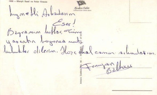 MARGİT SAAD VE PETER KRAUSS SANATCI RENKLİ KARTPOSTAL ARKASI YAZILMIŞ 10X15 CM ÖLCÜLERDE