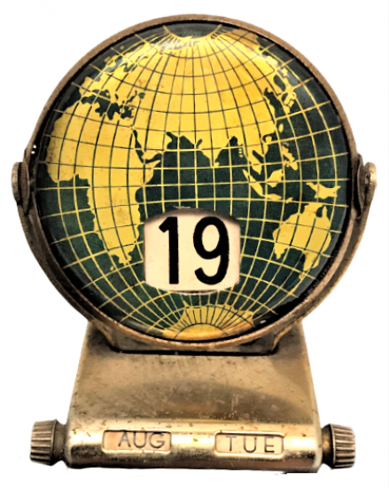 MASA ÜZERİ MAKANİK TENEKE TAKVİMLİ CİFTLİ DOLMA KALEM Lİ YAZI TAKIMI