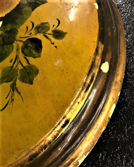 OVAL KOPLİKE 3 GÜL AHŞAP EL YAGLI BOYA