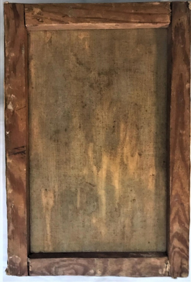 YAGLI BOYA YAŞLI KADIN CALIŞMA KENDİ KASNAGINDA GERİLİ TUAL ÜZERİNE