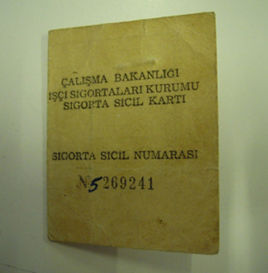 ÇALIŞMA BAKANLIĞI İŞÇİ SİGORTALARI KURUMU SİGORTA SİCİL KARTI