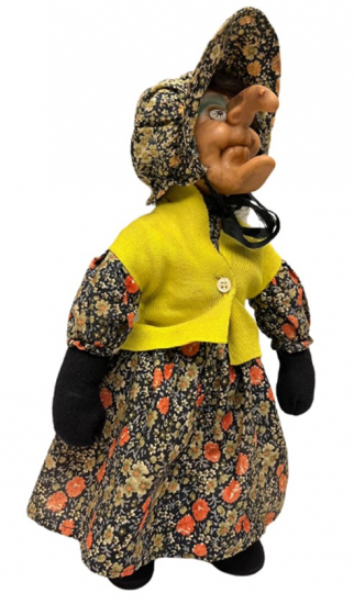 FATOŞ TÜRK MALI YERLİ OYUNCAK ELBİSELİ ŞAPKALI UCAN CADI BEZ BEBEK