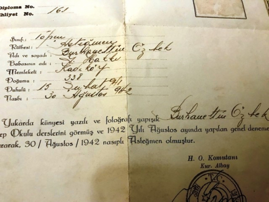 HARP OKULU DİPLOMA 1942 ORJİNAK KABI VE KURDELASIYLA