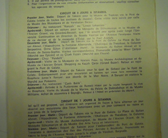 İSTANBUL MINISTERE DU TOURISME ET DE L'INFORMATION HARITA