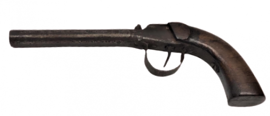 OSMANLI EL YAPIM AHŞAP KABZA SICAK DÖGME CELİK CAKMAKLI TABANCA HOROZU EKSİK KOLEKSİYONLUK