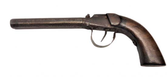 OSMANLI EL YAPIM AHŞAP KABZA SICAK DÖGME CELİK CAKMAKLI TABANCA HOROZU EKSİK KOLEKSİYONLUK