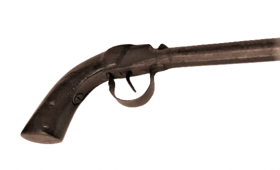 OSMANLI EL YAPIM AHŞAP KABZA SICAK DÖGME CELİK CAKMAKLI TABANCA HOROZU EKSİK KOLEKSİYONLUK