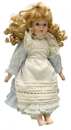 YÜZÜ ELLERİ PORSELEN VE EL BOYAMA YAPIMI EL DİKİM KUMAŞ ELBİSELİ YÖRESEL OYUNCAK KIZ COCUK BERBEK