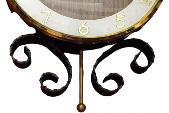 FERFORJE MÜZİK TEMALI METAL KASA ALMAN PİLLİ MAKİNE DUVAR SAATİ