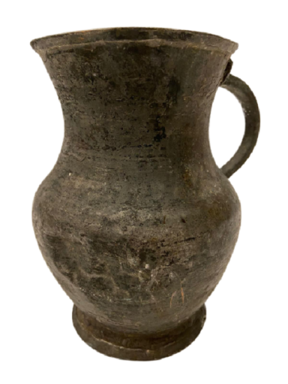 1940 EL YAPIM BAKIR PİRİNC KULPLU MAŞRABA SU AYRAN SIVI İÇECEKLER İÇİN KULLANILAN SÜRAHİ