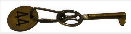 1950 PİRİNC 44 NUMARALI İSTANBULDA BİR OTEL ODA KAPI ANAHTARI