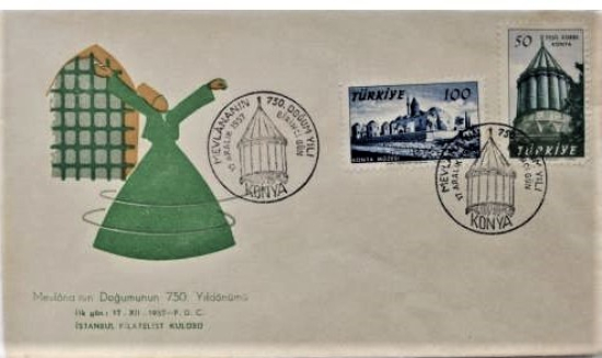 1957 FDC MEVLANA'NIN DOĞUMUNUN 750.YILDÖNÜMÜ NADİR