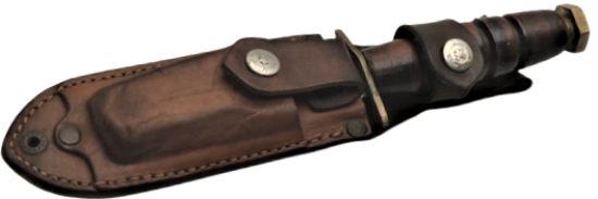 1970 ASKERİ KOMANDO KAMA KÖSELE DİKİM KIN PASLANMAZ CELİK TEK TARAF TESTERE AGIZLI