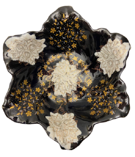 EL BOYAMA İŞÇİLİKLİ PORSELEN RUS DAMGALI MEYVE TABAĞI