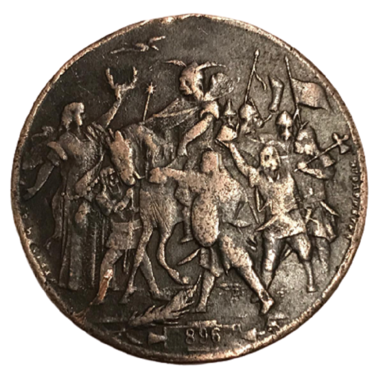 MACAR İMPARATÖRLÜGÜ EZREDEVES TORTENETÜNK EZREDEKRE REMENY NEKÜNK 1896. MEDAL BRONZ