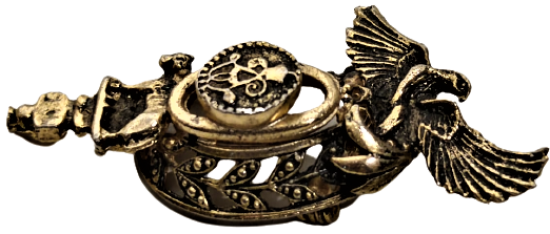 İNGİLİZ KIRALIYET SEMBOLLERİNİ TAŞIYAN PİRİNC BROŞ