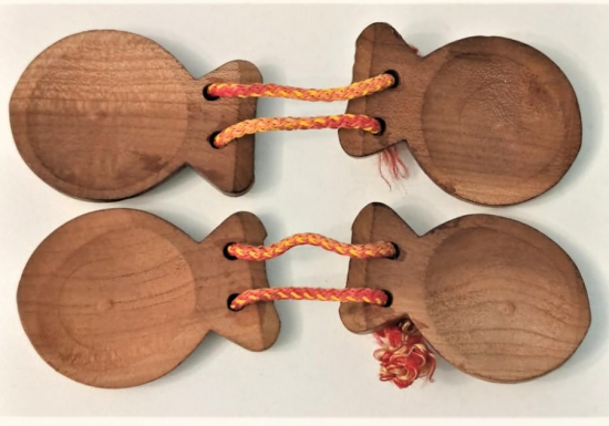 ORJİNAL İSPANYOL FLAMENKO RİTİM ALETİ KASTANYET CİFT SANDAL AGACINDAN