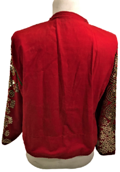 OSMANLI ÜZERİ KOMLE EL DİKİM PARLAK PULLU MOTİFLERLE BEZELİ GELİN KINA CEPKENİ