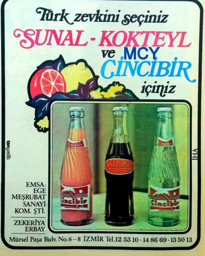 thumbCİNCİBİR GAZOZ ÜZERİ BASKI YAZILI AMBLEMLİ BEYAZ CAM ŞİŞESİNDE BOŞ GAZOZ ŞİŞESİ 1970