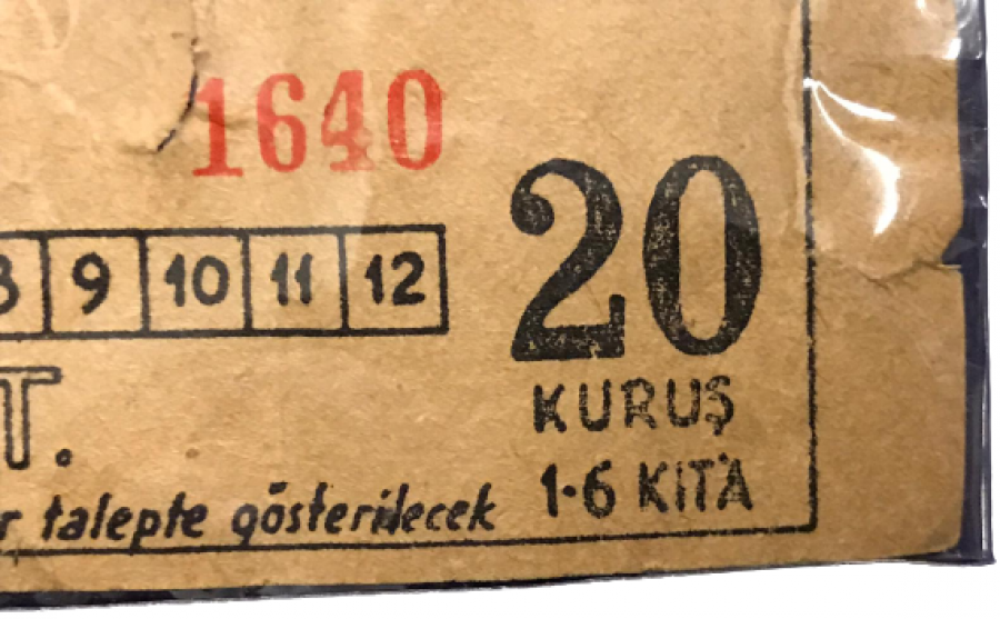 thumbİETT 1960 KAGIT OTOBUS ABONMAN BİLETİ 20 KURUŞ NO 1460